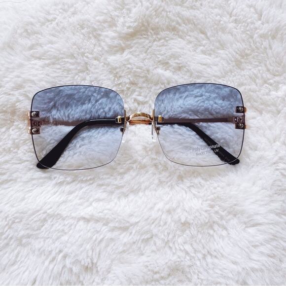 Stylens Accessories - Laurel Clear Blue Rimless Sleek Sunglasses